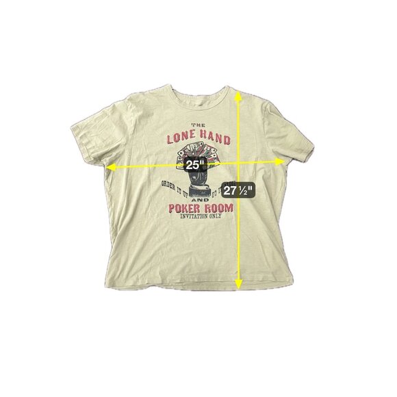 Lucky Brand Mens Graphic Tee The Lone Hand Poker Room XXL T-Shirt Olive USA - Picture 6 of 8